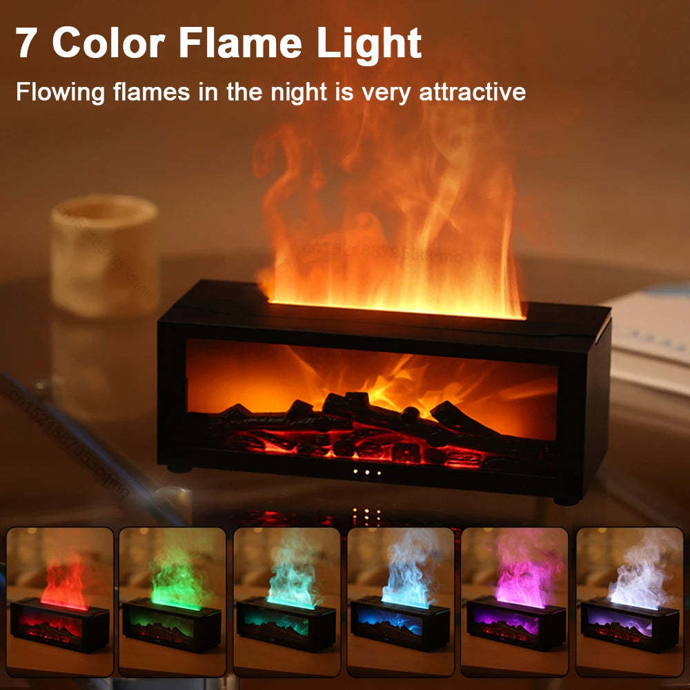 Flame Fireplace 3D, Colorful Essential Oil Diffuser