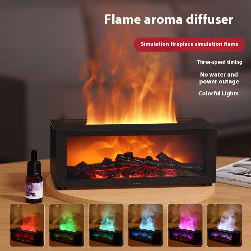 Flame Fireplace 3D, Colorful Essential Oil Diffuser