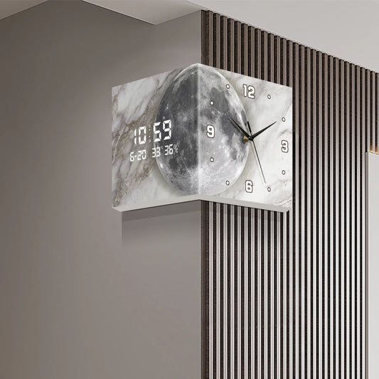 Living Room Corner Double sided Wall Clock